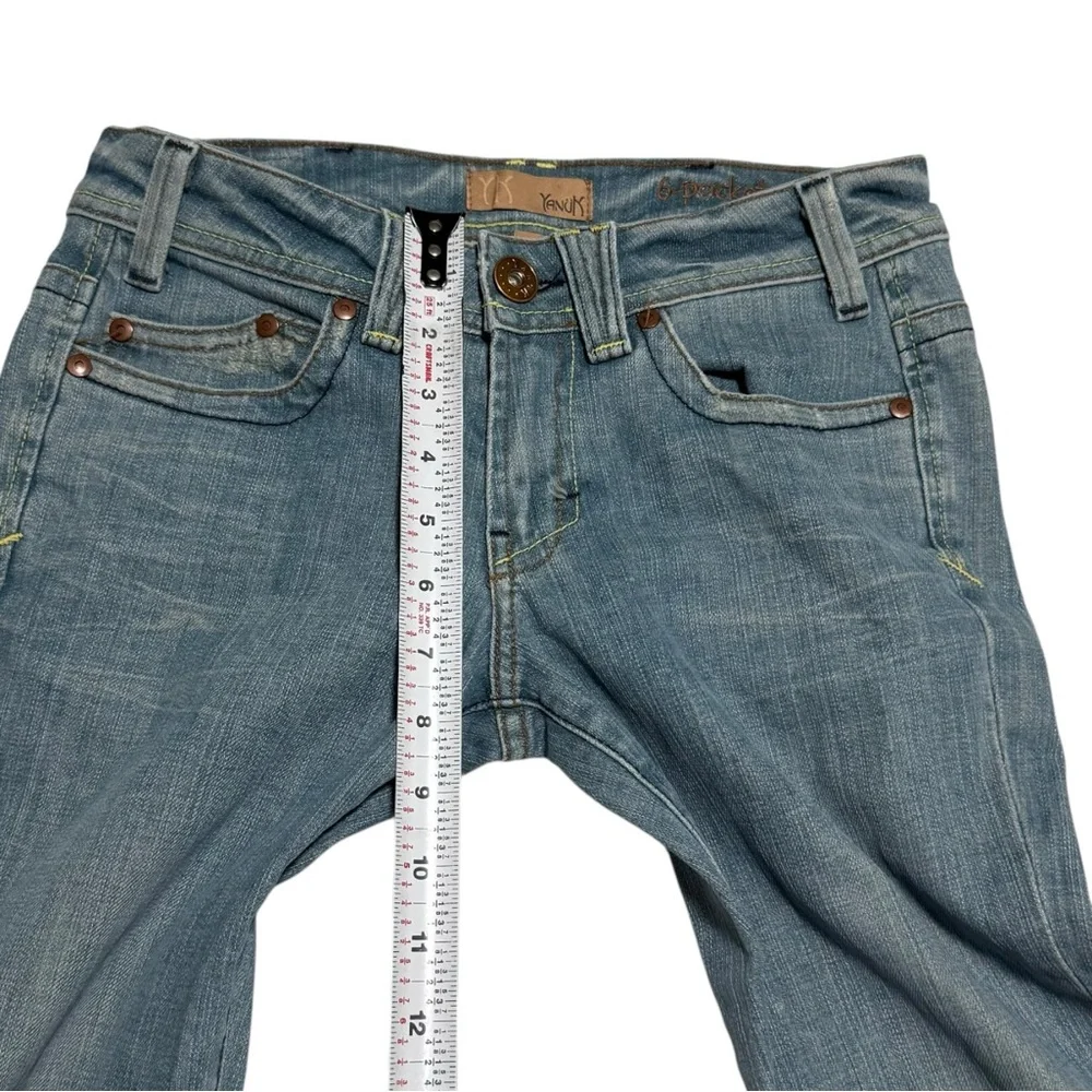 Yanük 6 Pocket Classic USA Made Cotton Blend Patchwork Jeans Womens 25 (27.5x34)